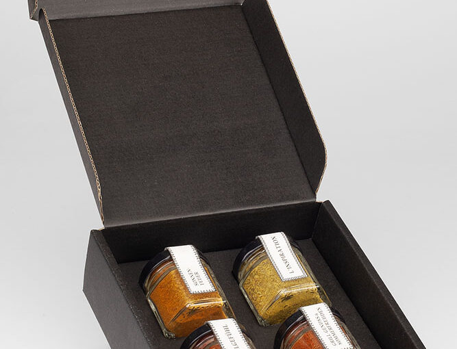 Versandbox für 4 Gewürzgläser